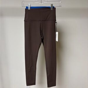 Splits59 dual high waist airweight 7/8 legging dark chocolate/classic blue